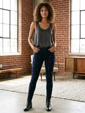 Modern Saints LA Embroidered Rose Skinny Jeans - Size 0